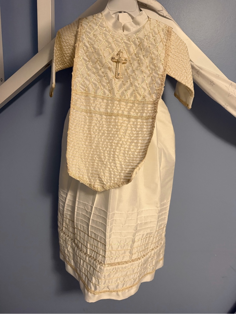 Cream First Communion Dress with Gold Trim